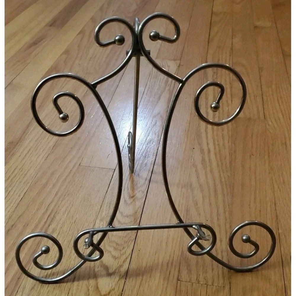 Vintage Brass Gold Metal Picture Stand Easels Set of 2 Hollywood Regency‎